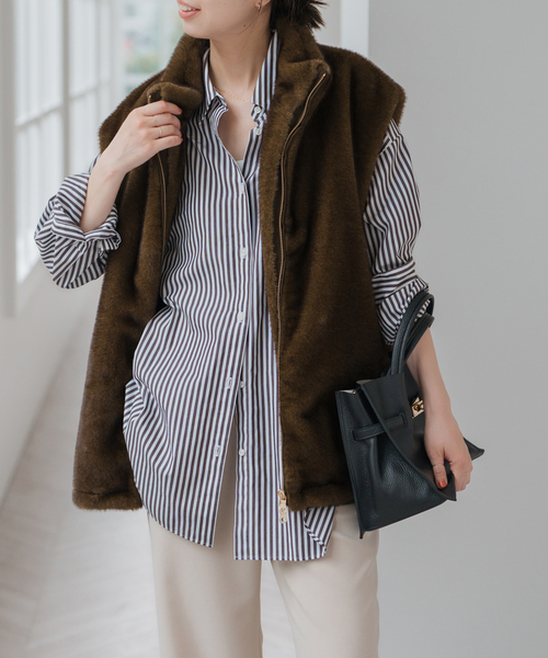 ショートエコファーベスト（その他アウター）｜Spick & Span（スピック