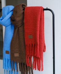 最終値下げ❗️HERMÈS-PARIS 赤 マフラー フリンジ付き レディースのマフラー（レッド/赤色系）ファッション通販 - ZOZOTOWN