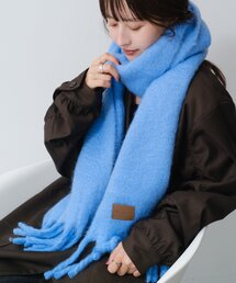 新品✨WAKO★マフラー 総柄 シルク カシミヤ　ブルー カシミヤ ソリッド/ブラックウォッチ ダブルフェイス マフラー