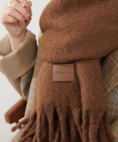 Kastane（カスタネ）の「【お気に入り1万人突破！/5色展開】フリンジマフラー（マフラー・レディース・ブラウン/レッド系その他/ベージュ/アイボリー/サックスブルー・FREE）」の20枚目の写真