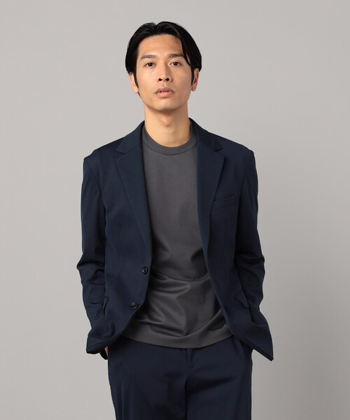 COMME CA MEN(コムサメン)の「【セットアップ対応】福井産 ナイロントリコットジャージー ジャケット(テーラードジャケット・メンズ・チャコールグレー/ネイビー・S/M/L/XL)」の2枚目の写真