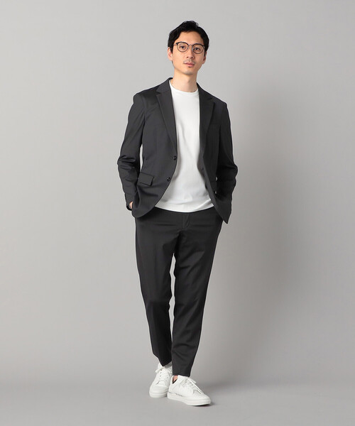 COMME CA MEN(コムサメン)の「【セットアップ対応】福井産 ナイロントリコットジャージー ジャケット(テーラードジャケット・メンズ・チャコールグレー/ネイビー・S/M/L/XL)」の3枚目の写真