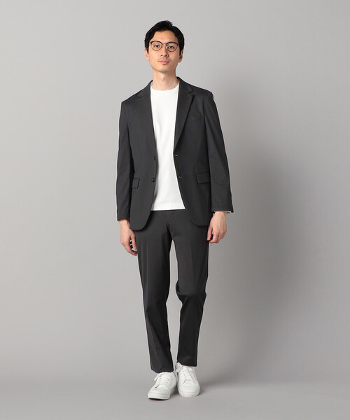 COMME CA MEN(コムサメン)の「【セットアップ対応】福井産 ナイロントリコットジャージー ジャケット(テーラードジャケット・メンズ・チャコールグレー/ネイビー・S/M/L/XL)」の4枚目の写真