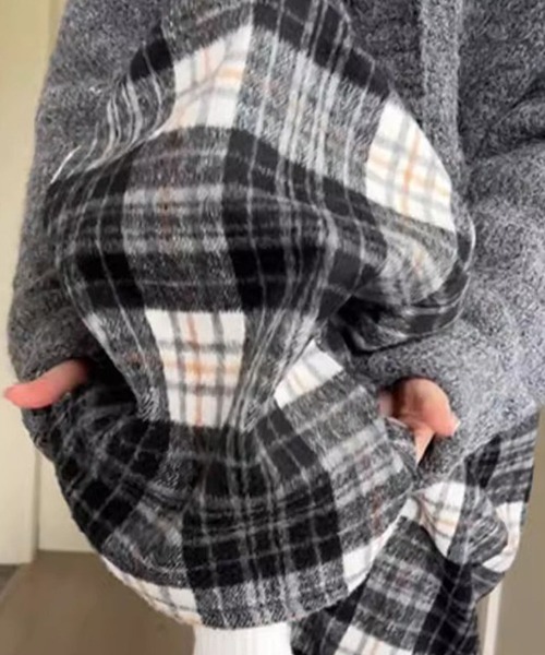 meJane（ミージェーン）の「起毛マドラスチェック ワイドシルエットパンツ（その他パンツ・レディース・ブラック系/ブルー系・M/L）」の5枚目の写真