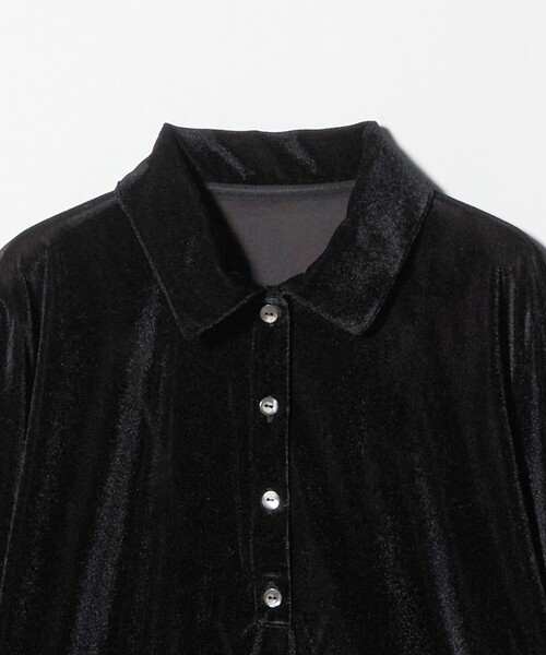 6(ROKU)＞シアー ベロア シャツプルオーバー 25FW（Tシャツ