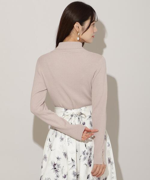 WILLSELECTION（ウィルセレクション）の「袖口リボンリブタートルニット（ニット/セーター・レディース・サックスブルー/ブラック/オフホワイト/ピンク・FREE）」の12枚目の写真