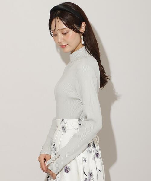 WILLSELECTION（ウィルセレクション）の「袖口リボンリブタートルニット（ニット/セーター・レディース・サックスブルー/ブラック/オフホワイト/ピンク・FREE）」の17枚目の写真