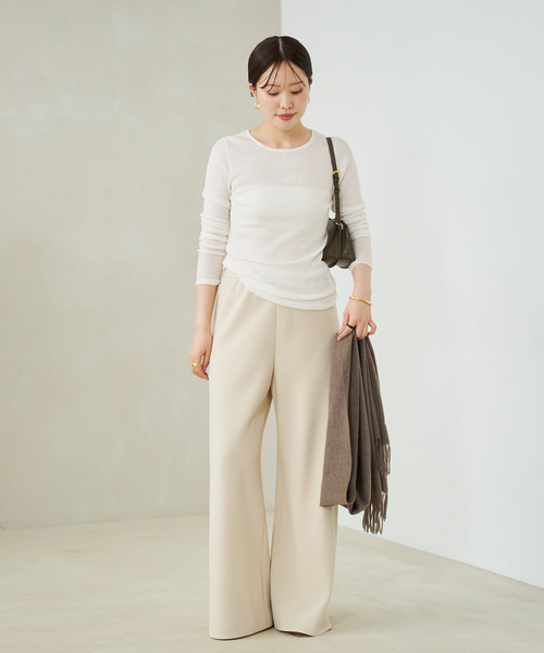 plage（プラージュ）の「WO Mix Sheer Rib ニット（ニット/セーター・レディース・パープル/ブラウン/ホワイト・FREE）」の8枚目の写真