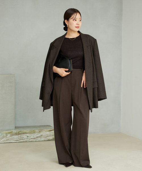 plage（プラージュ）の「WO Mix Sheer Rib ニット（ニット/セーター・レディース・パープル/ブラウン/ホワイト・FREE）」の9枚目の写真