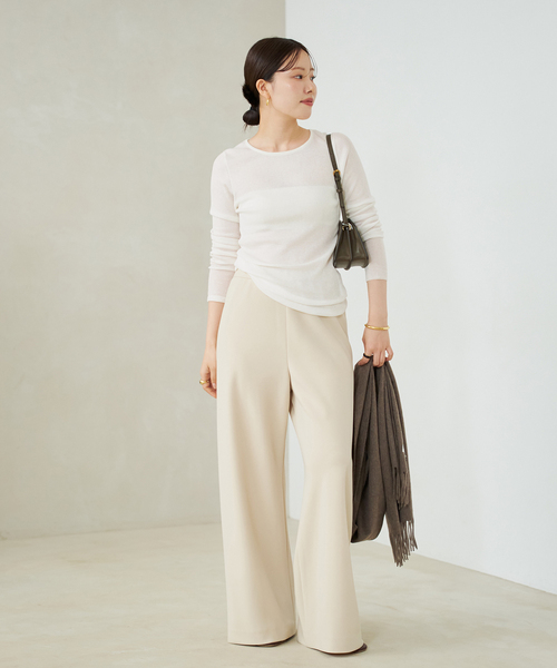 plage（プラージュ）の「WO Mix Sheer Rib ニット（ニット/セーター・レディース・パープル/ブラウン/ホワイト・FREE）」の12枚目の写真