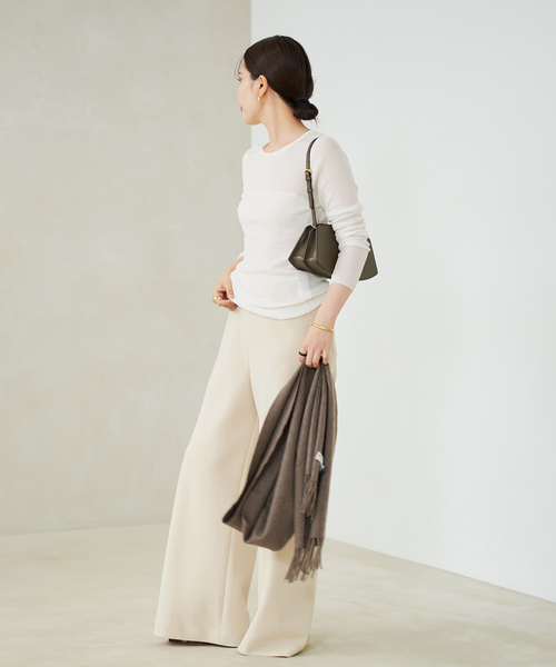 plage（プラージュ）の「WO Mix Sheer Rib ニット（ニット/セーター・レディース・パープル/ブラウン/ホワイト・FREE）」の11枚目の写真