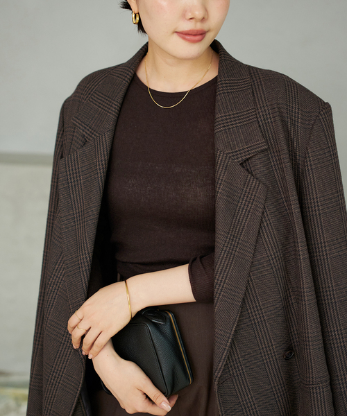 plage（プラージュ）の「WO Mix Sheer Rib ニット（ニット/セーター・レディース・パープル/ブラウン/ホワイト・FREE）」の20枚目の写真