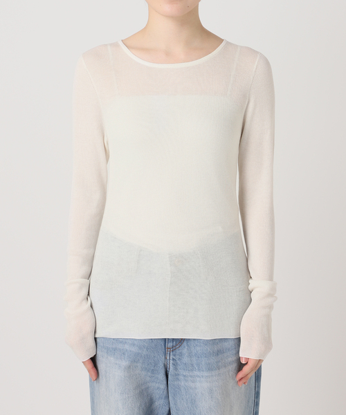 plage（プラージュ）の「WO Mix Sheer Rib ニット（ニット/セーター・レディース・パープル/ブラウン/ホワイト・FREE）」の5枚目の写真