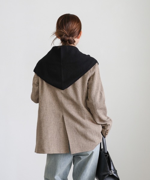 select MOCA（セレクトモカ）の「トライアングルニットバブーシュカ（ストール/ショール・レディース・グレー/ブラック・FREE）」の22枚目の写真