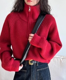 yuue' ( wear ) | ハーフジップショートニットトップス(ニット/セーター)