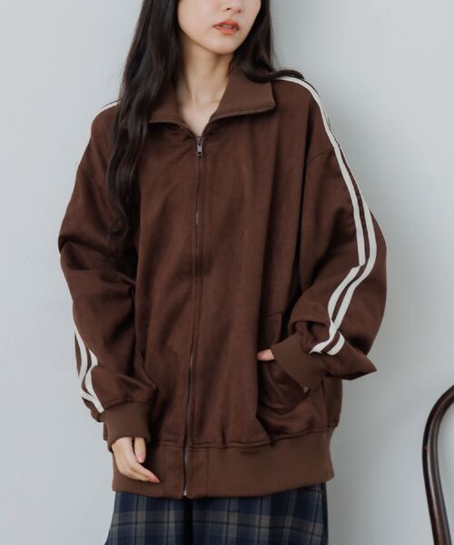 RETRO GIRL（レトロガール）の「スウェードトラックJK（その他アウター・レディース・ナチュラル/チャコールグレー/ダークブラウン・FREE）」の2枚目の写真