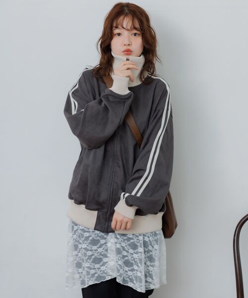 RETRO GIRL（レトロガール）の「スウェードトラックJK（その他アウター・レディース・ナチュラル/チャコールグレー/ダークブラウン・FREE）」の7枚目の写真