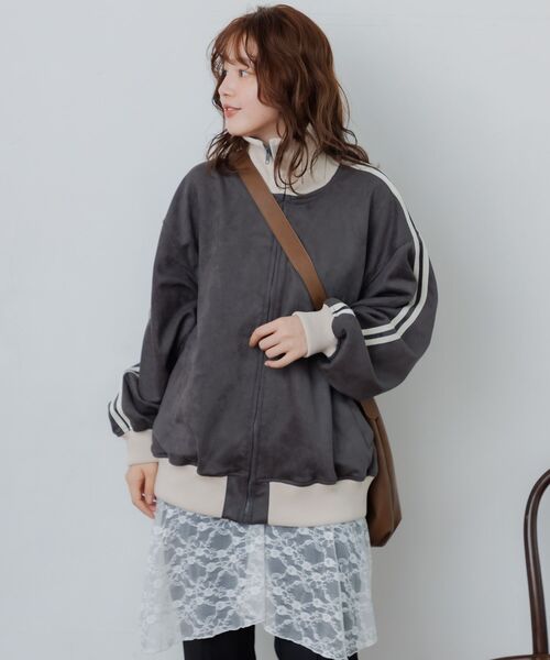 RETRO GIRL（レトロガール）の「スウェードトラックJK（その他アウター・レディース・ナチュラル/チャコールグレー/ダークブラウン・FREE）」の8枚目の写真