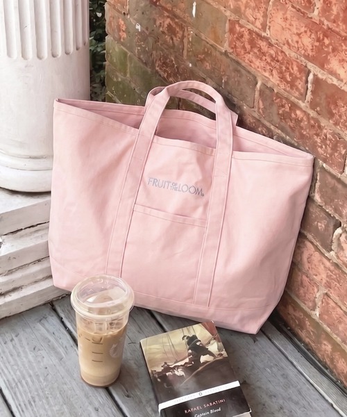 FRUIT OF THE LOOM（フルーツオブザルーム）の「【FRUIT OF THE LOOM】CANVAS BIG TOTE BAG（トートバッグ・レディース・グレー/ホワイト/ピンク/イエロー/ブラック・FREE）」の5枚目の写真