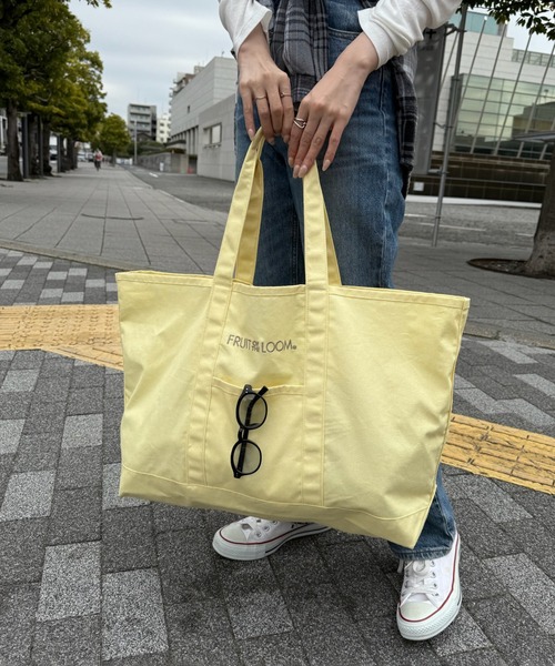 FRUIT OF THE LOOM（フルーツオブザルーム）の「【FRUIT OF THE LOOM】CANVAS BIG TOTE BAG（トートバッグ・レディース・グレー/ホワイト/ピンク/イエロー/ブラック・FREE）」の18枚目の写真