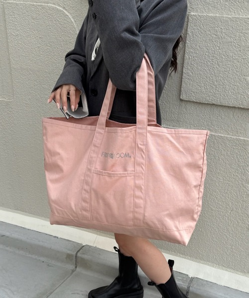 FRUIT OF THE LOOM（フルーツオブザルーム）の「【FRUIT OF THE LOOM】CANVAS BIG TOTE BAG（トートバッグ・レディース・グレー/ホワイト/ピンク/イエロー/ブラック・FREE）」の20枚目の写真