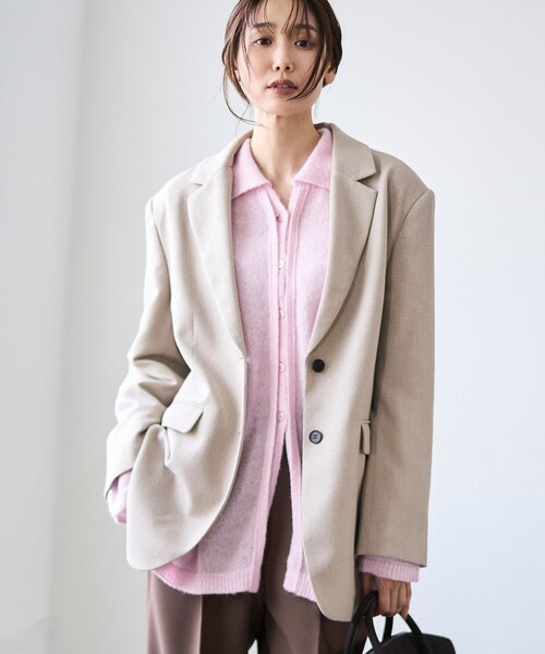 RONEL(ロネル)の「【RONEL】シングルオーバージャケット(その他アウター・レディース・ベージュ/ブラック・S/M)」の1枚目の写真
