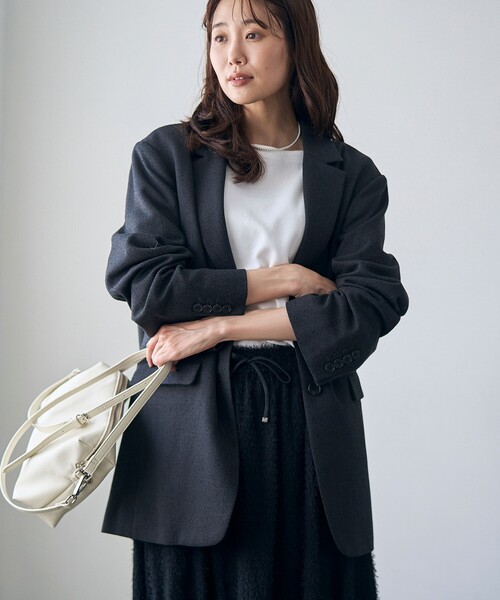 RONEL(ロネル)の「【RONEL】シングルオーバージャケット(その他アウター・レディース・ベージュ/ブラック・S/M)」の3枚目の写真