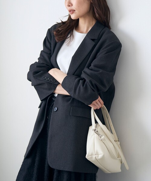 RONEL(ロネル)の「【RONEL】シングルオーバージャケット(その他アウター・レディース・ベージュ/ブラック・S/M)」の8枚目の写真