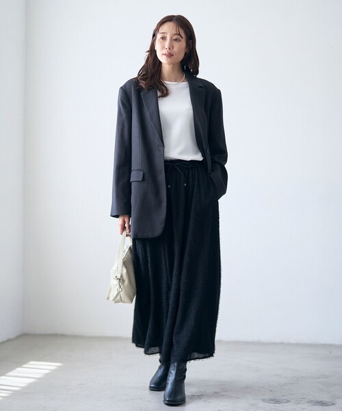 RONEL(ロネル)の「【RONEL】シングルオーバージャケット(その他アウター・レディース・ベージュ/ブラック・S/M)」の9枚目の写真