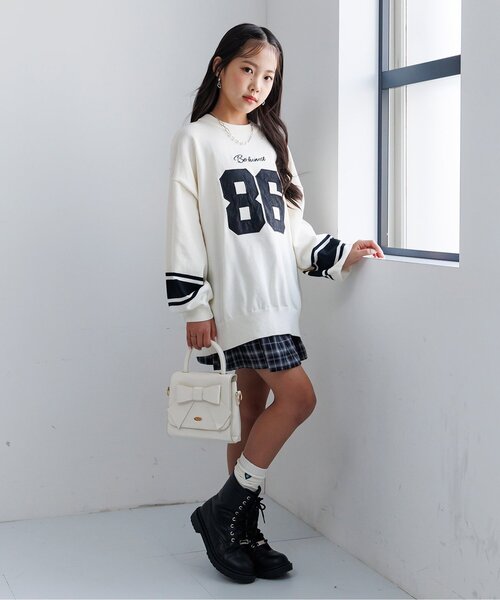 algy（アルジー）の「リボンミニボストン（ハンドバッグ・キッズ・ブラック/オフホワイト/レッド・FREE）」の4枚目の写真