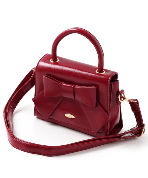 algy（アルジー）の「リボンミニボストン（ハンドバッグ・キッズ・ブラック/オフホワイト/レッド・FREE）」の15枚目の写真