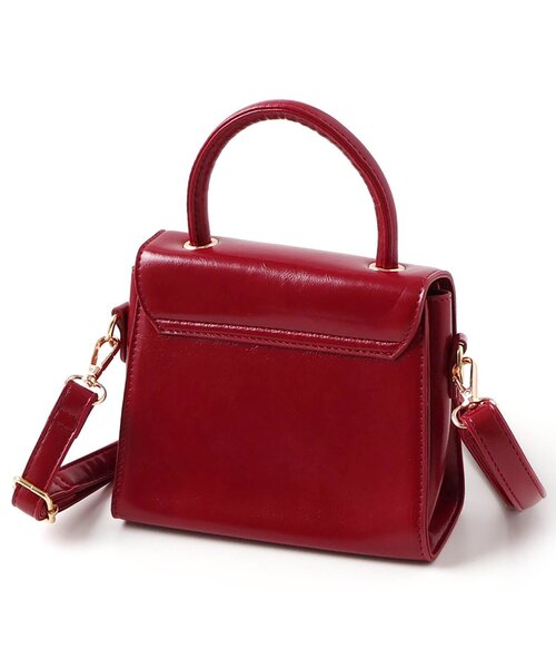 algy（アルジー）の「リボンミニボストン（ハンドバッグ・キッズ・ブラック/オフホワイト/レッド・FREE）」の16枚目の写真