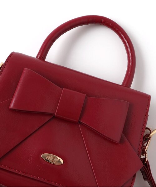 algy（アルジー）の「リボンミニボストン（ハンドバッグ・キッズ・ブラック/オフホワイト/レッド・FREE）」の19枚目の写真