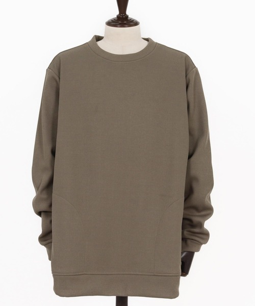 CAMBIO（カンビオ）の「msw1798-ドビー裏起毛ボンディングプルオーバースウェット（スウェット・メンズ・グレイッシュベージュ/ブラック/ホワイト・M/L/XL）」の20枚目の写真