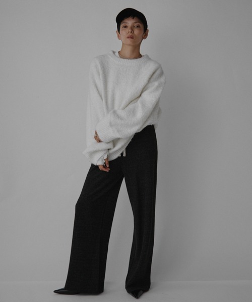 VION（ヴィオン）の「ブークレニットプルオーバー / Boucle Knit Pullover（ニット/セーター・レディース・チャコールグレー/ホワイト/レッド・FREE）」の15枚目の写真
