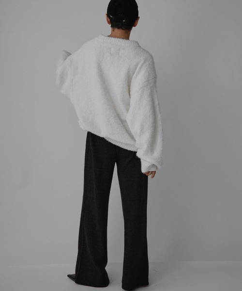 VION（ヴィオン）の「ブークレニットプルオーバー / Boucle Knit Pullover（ニット/セーター・レディース・チャコールグレー/ホワイト/レッド・FREE）」の12枚目の写真