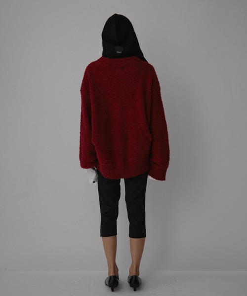 VION（ヴィオン）の「ブークレニットプルオーバー / Boucle Knit Pullover（ニット/セーター・レディース・チャコールグレー/ホワイト/レッド・FREE）」の10枚目の写真