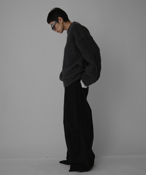 VION（ヴィオン）の「ブークレニットプルオーバー / Boucle Knit Pullover（ニット/セーター・レディース・チャコールグレー/ホワイト/レッド・FREE）」の21枚目の写真