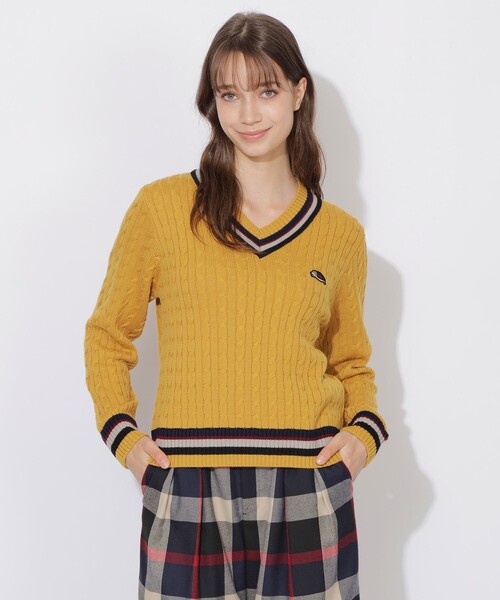 CB CRESTBRIDGE(シービークレストブリッジ)の「ヘッジホッグチルデンニット(ニット/セーター・レディース・オフホワイト/オレンジ/ネイビー・1/3)」の3枚目の写真