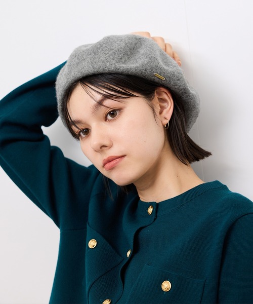 ROPE' PICNIC(ロペピクニック)の「ウールフェルトベレー帽/リンクコーデ(ハンチング/ベレー帽・レディース・ブラック/ライトグレー・FREE)」の13枚目の写真