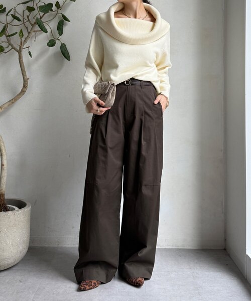 DouDou（ドゥドゥ）の「オフタートルプルオーバー（ニット/セーター・レディース・ライトグレー/ピンク/レッド/ネイビー/オフホワイト・FREE）」の7枚目の写真