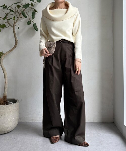 DouDou（ドゥドゥ）の「オフタートルプルオーバー（ニット/セーター・レディース・ライトグレー/ピンク/レッド/ネイビー/オフホワイト・FREE）」の8枚目の写真