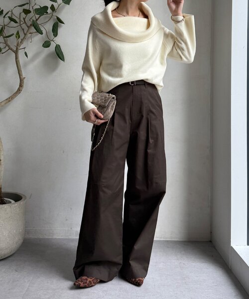 DouDou（ドゥドゥ）の「オフタートルプルオーバー（ニット/セーター・レディース・ライトグレー/ピンク/レッド/ネイビー/オフホワイト・FREE）」の9枚目の写真