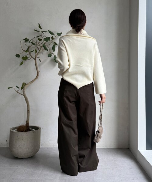 DouDou（ドゥドゥ）の「オフタートルプルオーバー（ニット/セーター・レディース・ライトグレー/ピンク/レッド/ネイビー/オフホワイト・FREE）」の10枚目の写真