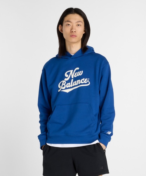 NEW BALANCE（ニューバランス）の「ニューバランス New Balance Athletics レガシーフーディ（パーカー・メンズ・ダークブルー/アイボリー/ライトグレー・LL/L/M/S）」の3枚目の写真