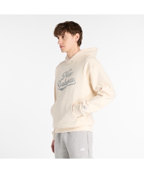 NEW BALANCE（ニューバランス）の「ニューバランス New Balance Athletics レガシーフーディ（パーカー・メンズ・ダークブルー/アイボリー/ライトグレー・LL/L/M/S）」の8枚目の写真