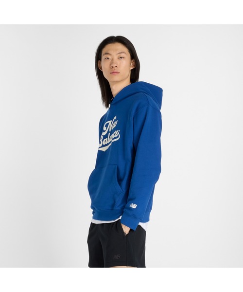 NEW BALANCE（ニューバランス）の「ニューバランス New Balance Athletics レガシーフーディ（パーカー・メンズ・ダークブルー/アイボリー/ライトグレー・LL/L/M/S）」の4枚目の写真