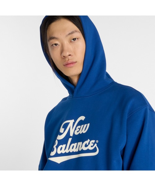 NEW BALANCE（ニューバランス）の「ニューバランス New Balance Athletics レガシーフーディ（パーカー・メンズ・ダークブルー/アイボリー/ライトグレー・LL/L/M/S）」の6枚目の写真