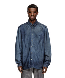 DIESEL ストライプショートスリーブトップス C-BRUCE WOMEN: 3Dロゴストライプシャツ｜ディーゼル（DIESEL）公式