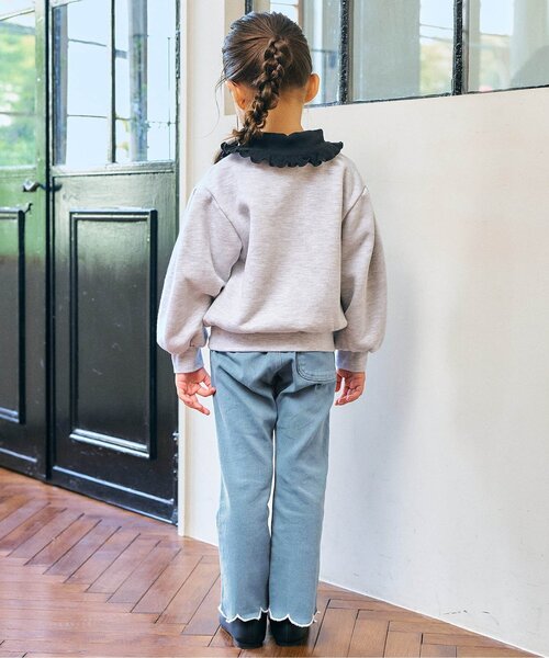 Seraph（セラフ）の「【ジュニア対応】スカラップフレアパンツ（その他パンツ・キッズ・ブルー/ブラック/チェック・80/90/100/110/120/130/140）」の5枚目の写真